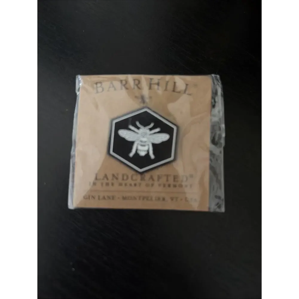 Bar Hill Gin Black And White Bee Hexagon Enamel Bar Swag Pin